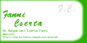 fanni cserta business card